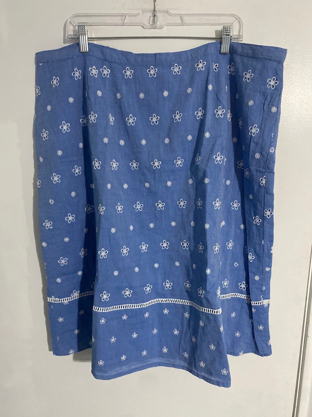 Long Tall Sally Broderie skirt NEW women’s size 18 blue white eyelet